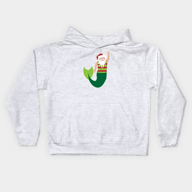 Merman Santa Kids Hoodie by Rvgill22